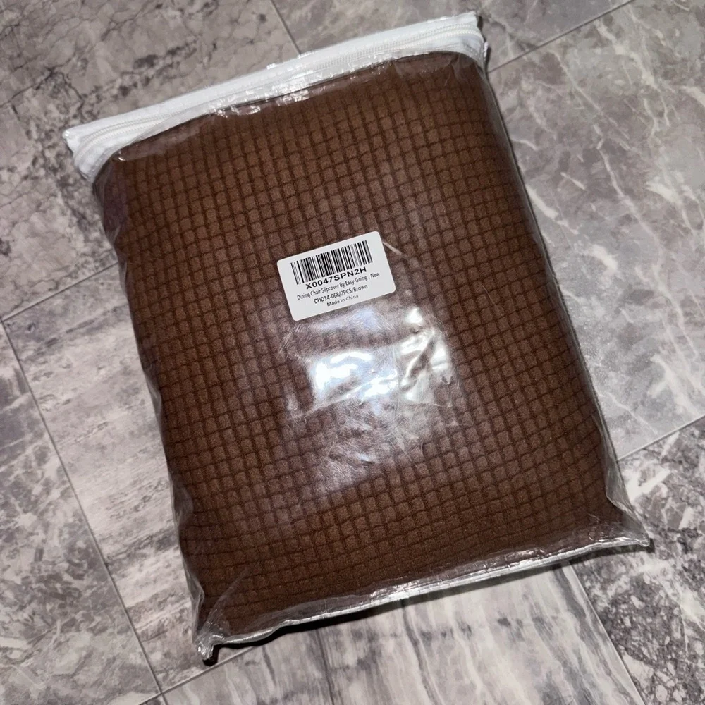 Easy-Going 2 Pack Brown Stretch Dining Chair Covers Parsons Slipcovers